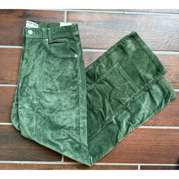 NWT Free People Risk Taker Corduroy Pants Green Size 29 - Picture 3 of 5